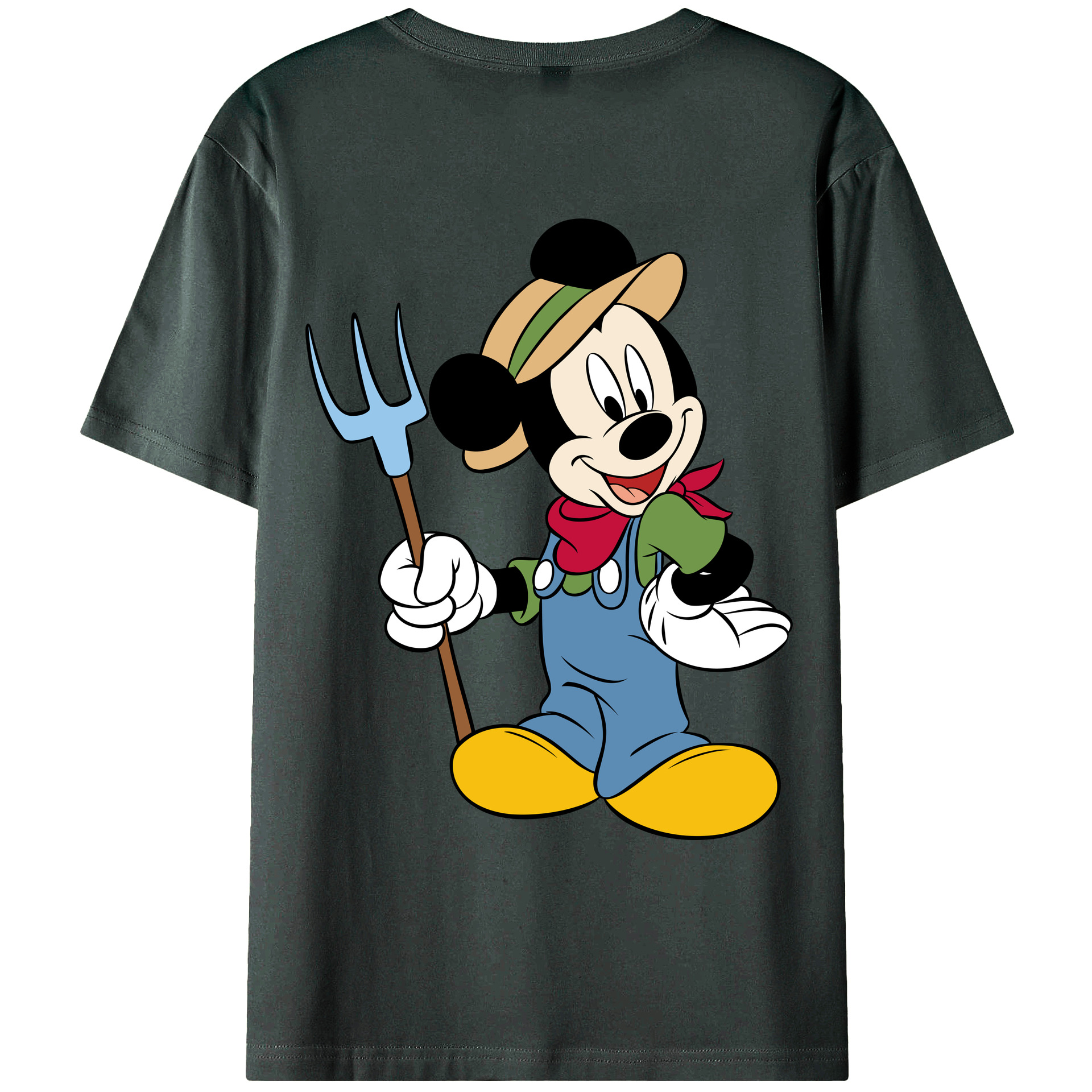 ミッキーマウス Mickey Mouse 綿100％ メンズ半袖Tシャツ（バックプリント） 通気性